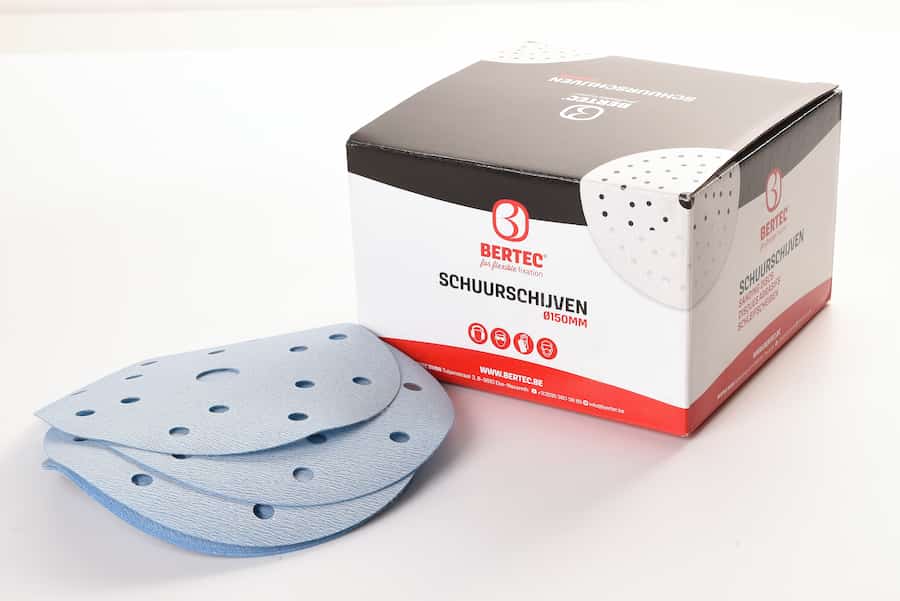 [SCHBESCHIJ455072] Bertec Schuurschijven Blue Ø 150mm 15G P400 100 st